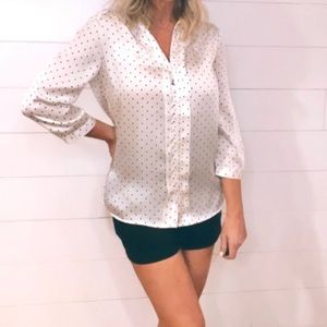 Satin polka dot top